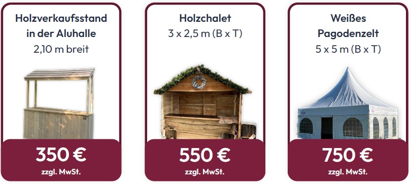 Standtypes Christmas Fair Kasteeltuinen Arcen 2026 - Duits